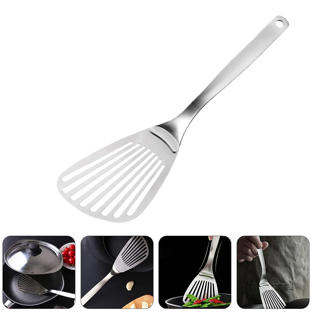 

1pc Stainless Steel Fried Fish Spatula Slotted Steak Cooking Shovel Cooking Tool