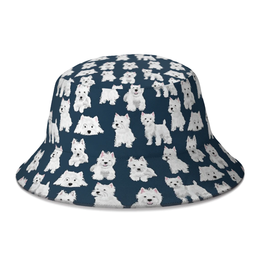 

Новинка 2022, летние Панамы Westie, пляжные складные шляпы унисекс для собак, Боб, рыбалки, шапки для девочек и мальчиков, Солнцезащитная шляпа