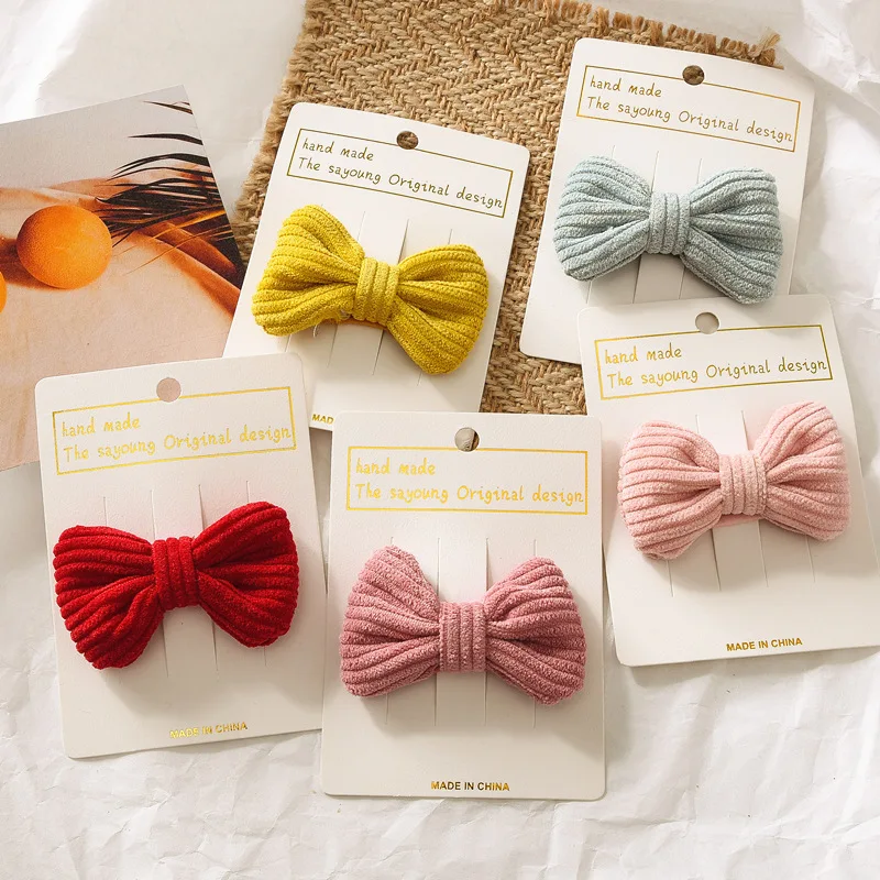 

Children's Candy Color Hairpin Cute Girl Baby Bow-knot BB Clip Hairpin Korean Hair Accessories Autumn Winter