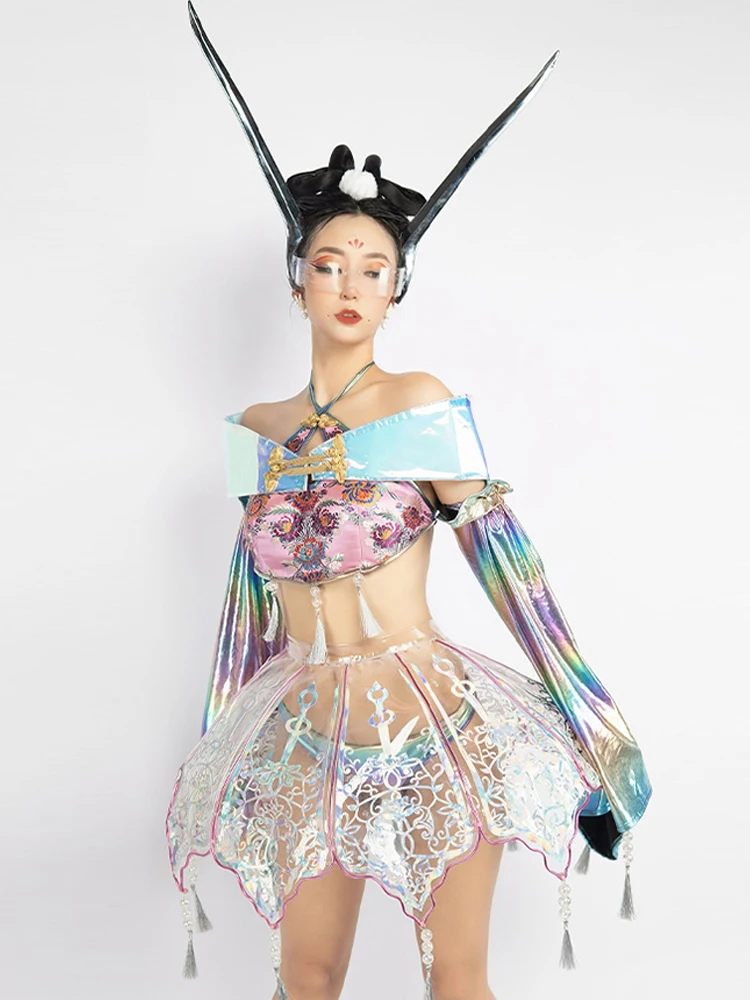 

Creativity Stage Costume Tang Dynasty Dancer Costume Model Shooting Clothing Rave Outfit Nightclub Bar Gogo Dancewear