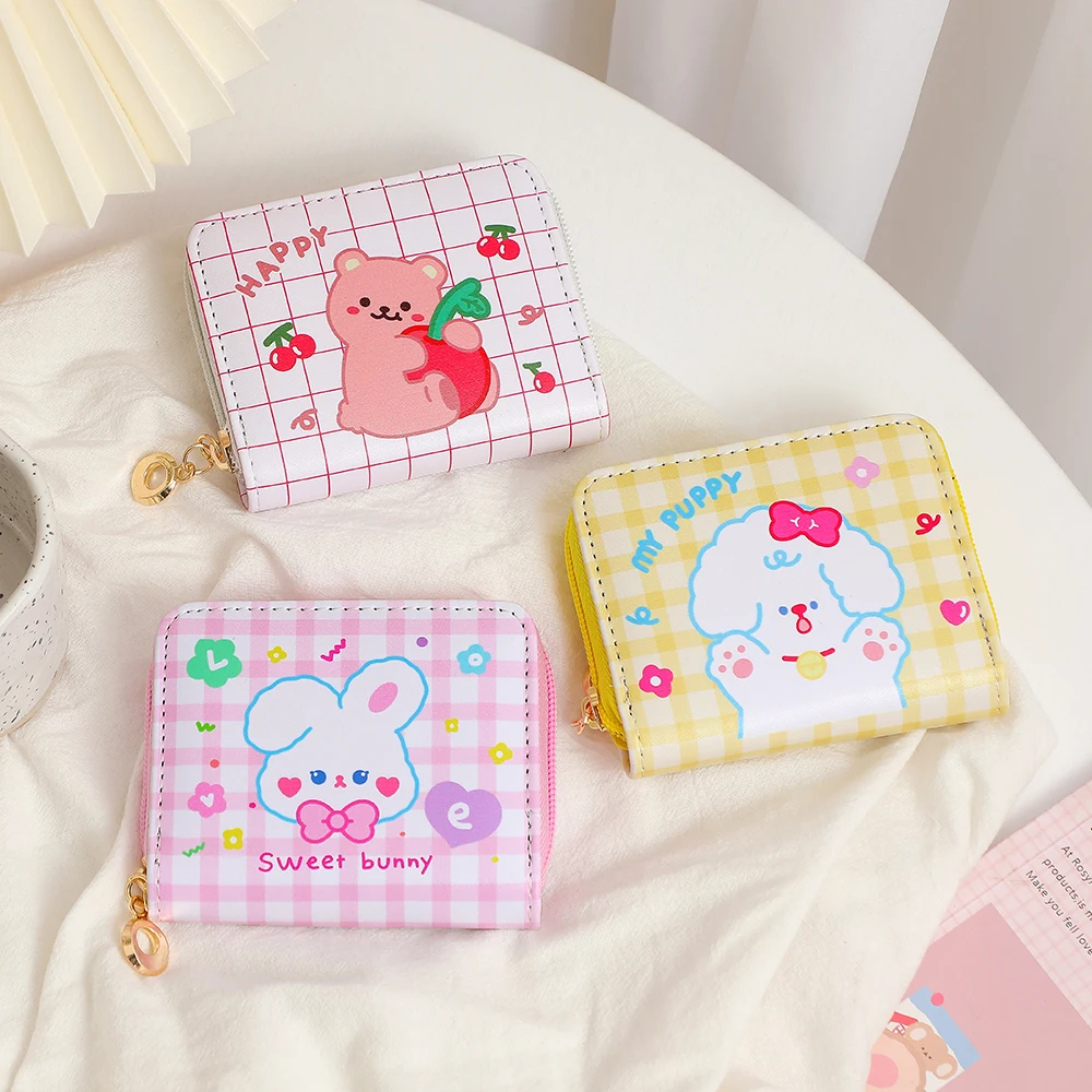 Симпатичный медведь кожаный держатель для карт Мини Kawaii Держатель визиток