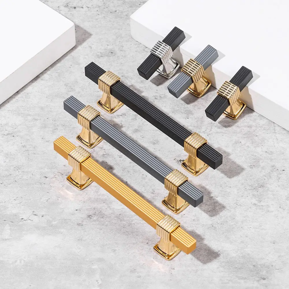 

High End Luxury Two-color Splicing Household Furniture Hardware Handle Door Knobs Cabinet Handle Drawer Pulls