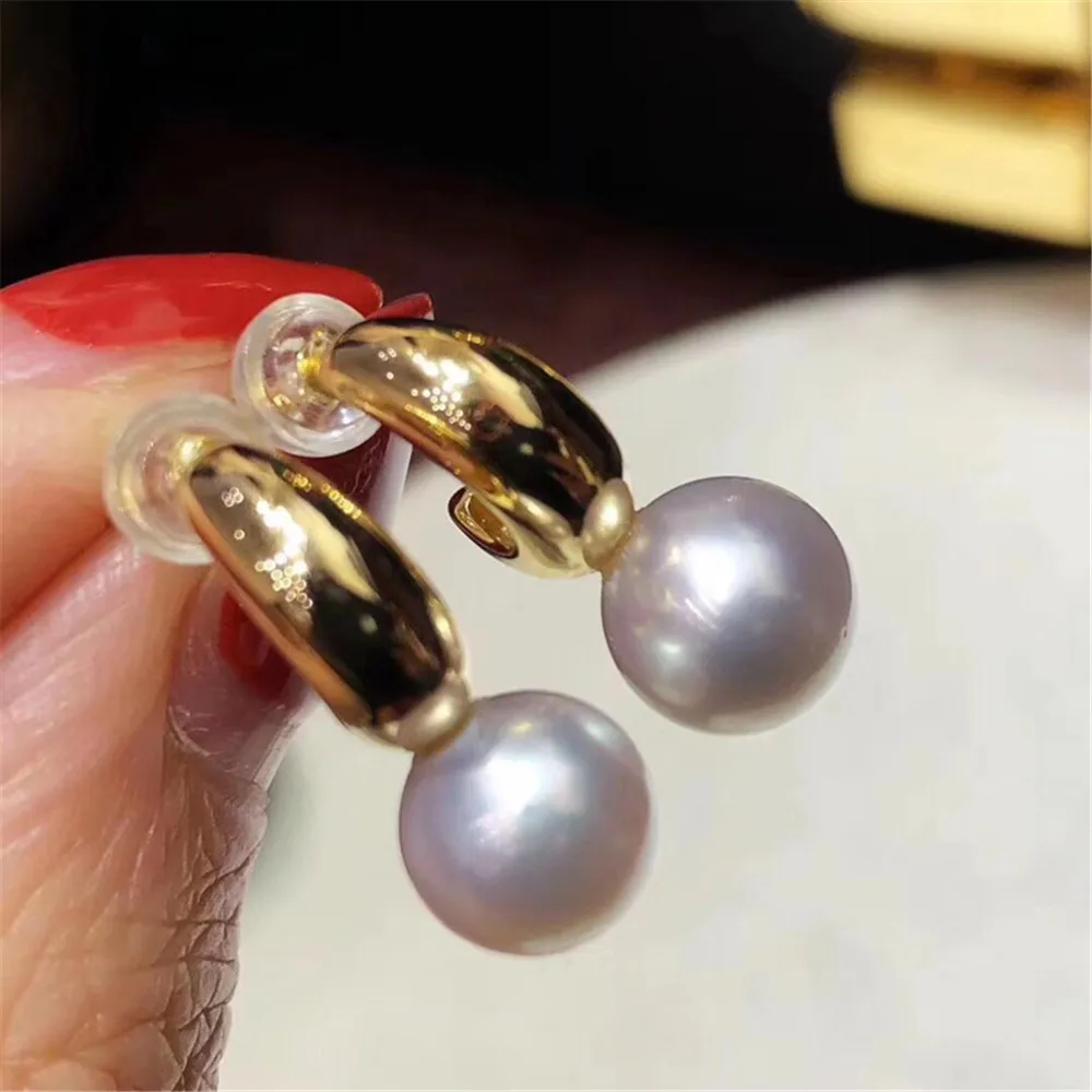 

DIY Pearl Accessories 925 White ear stud empty holder Fashionable gold silver pendant holder with 8-11mm round beads