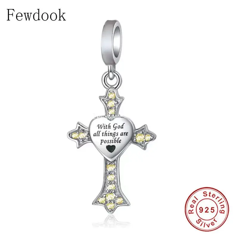 

Женский браслет с шармами «Пан», из серебра 925 пробы, вдохновляющий крест с Богом, бусины для всех вещей, Berloque 2022