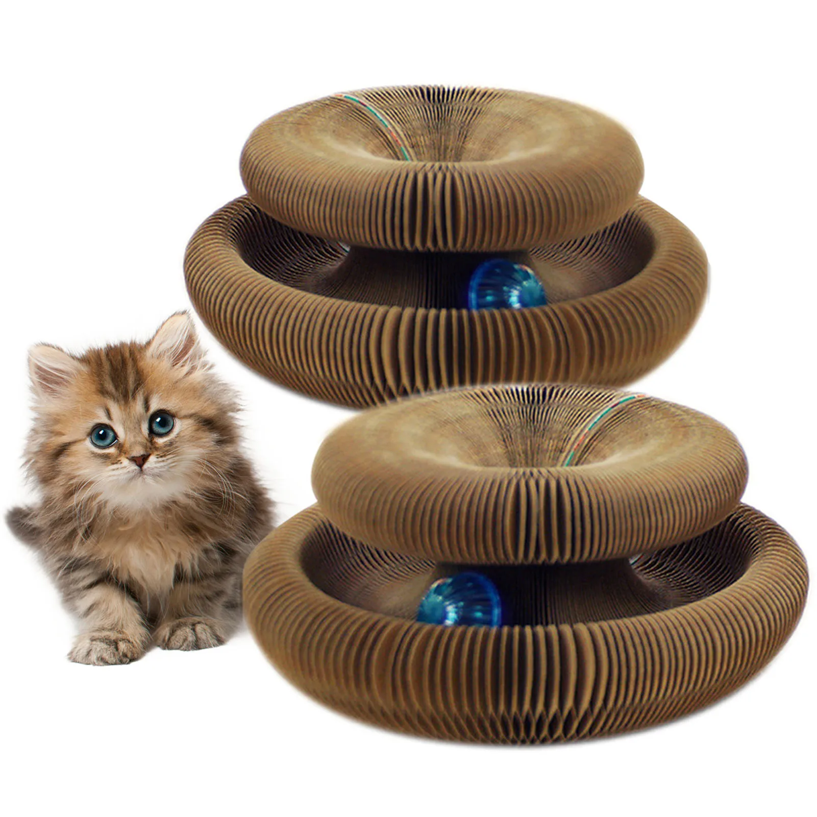 

Cat Scratching Pads Safe Corrugated Paper Cat Pad For Claws Polishing Easy To Use Cats Scratch Mat Board-Cat Ball Mat For Cats