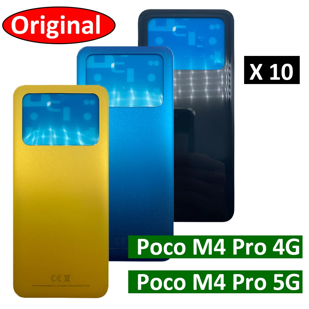

10 шт./партия, Задняя стеклянная крышка для Xiaomi Mi Poco M4 Pro 4G