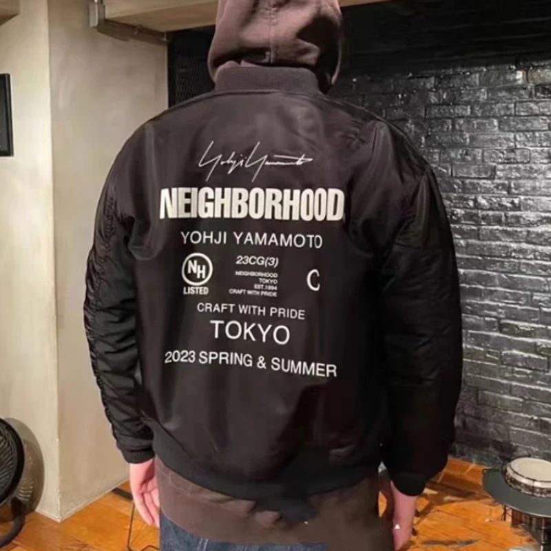

Neighborhood X Yohji Yamamoto Co-branded Men's Jackets Japanese Winter Warm Flight Suit Women's Casual Oversized Baseball Coat