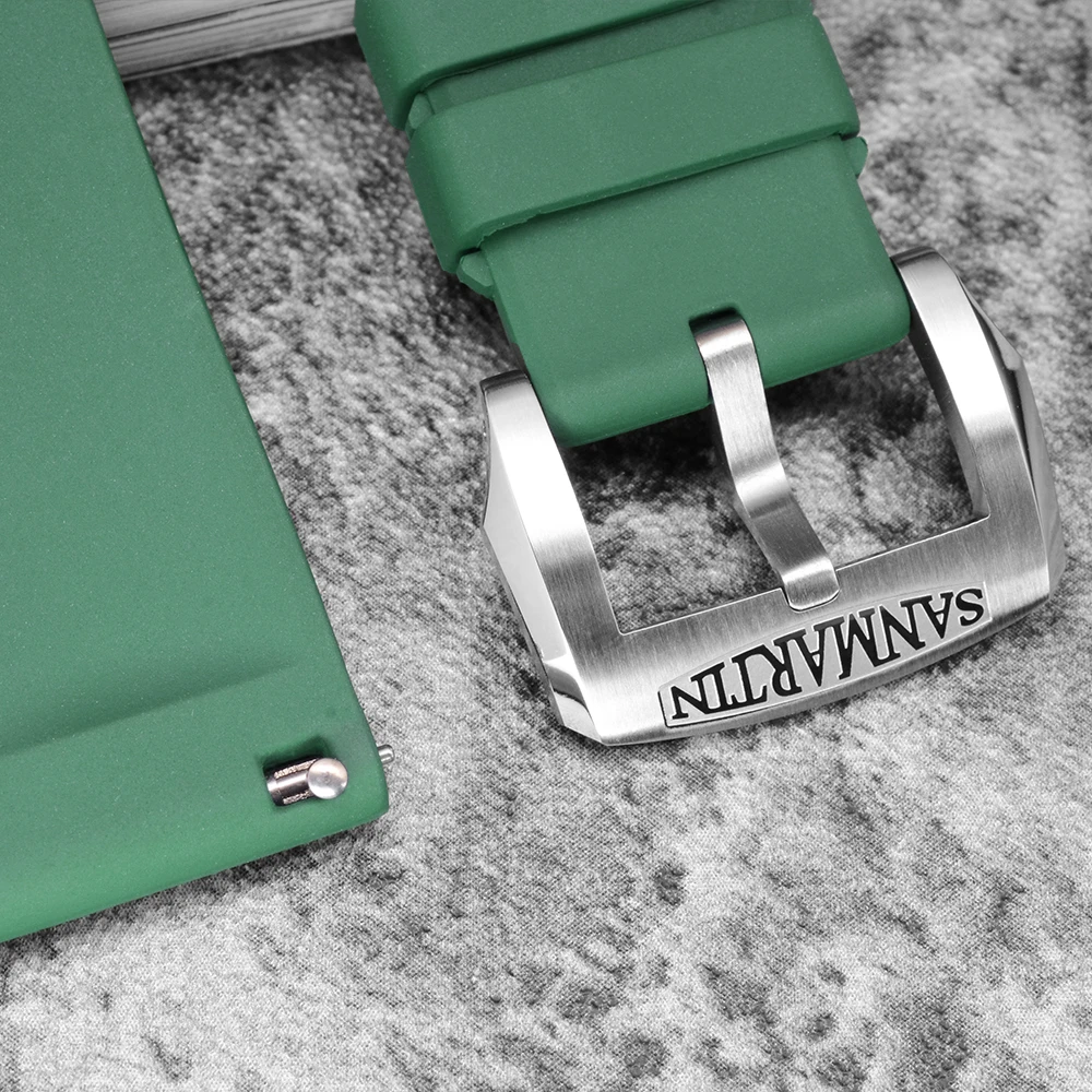 San Martin Rubber Strap Watch Parts 20mm 22mm Waterproof High Quality Wrist Strap Watch Band