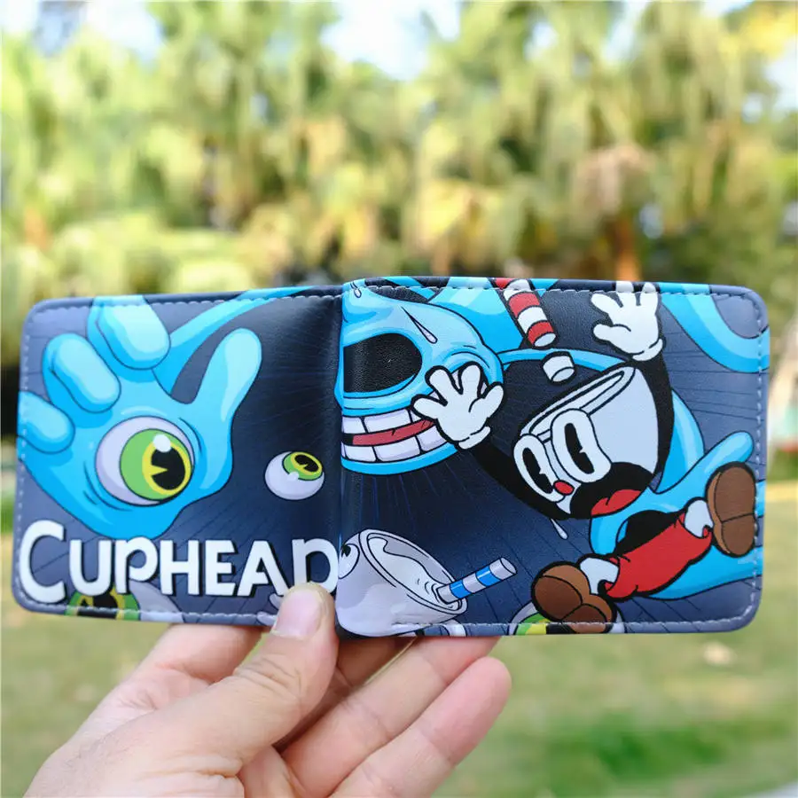 Игровой кошелек в стиле аниме Cuphead Mugman модный с монетницей сумка-держатель
