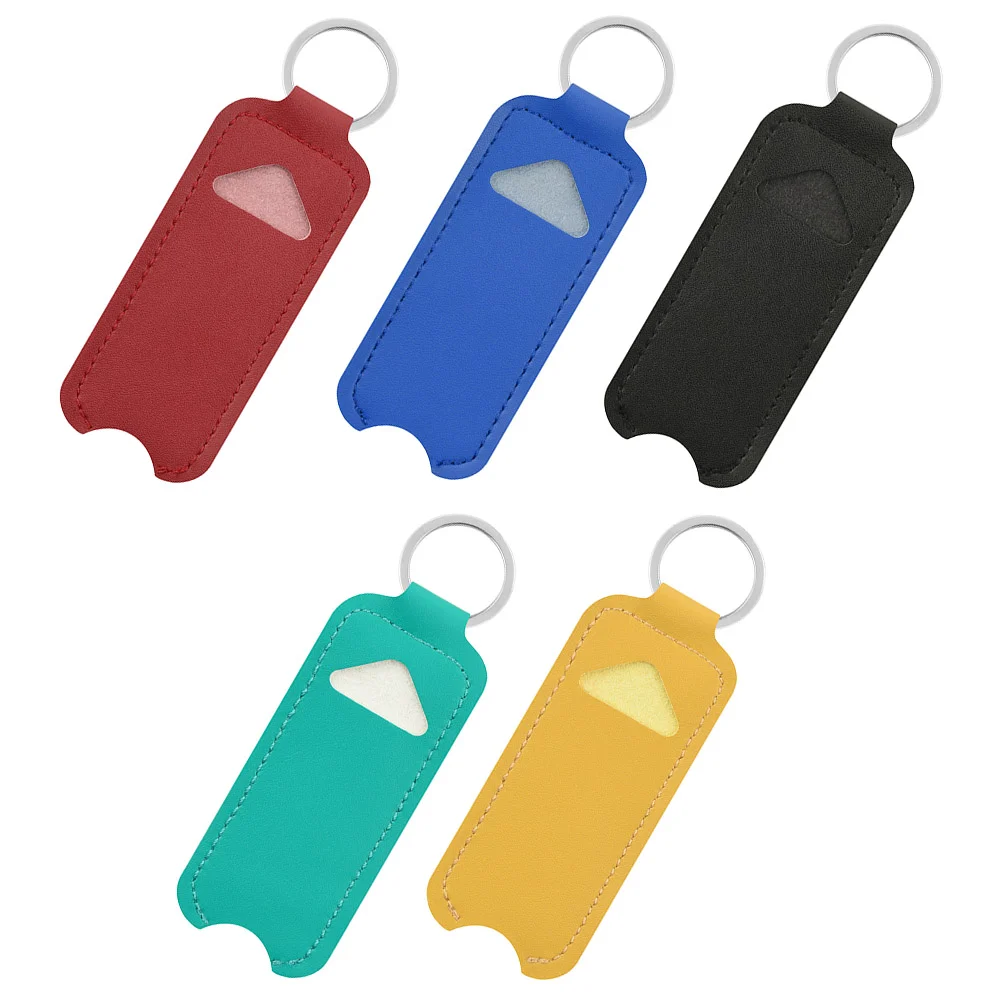 

Holder Balm Lipstick Keychain Lip Chapstick Case Keychains Keyneoprene Elastic Holster Sleeves Ring Carryingportable