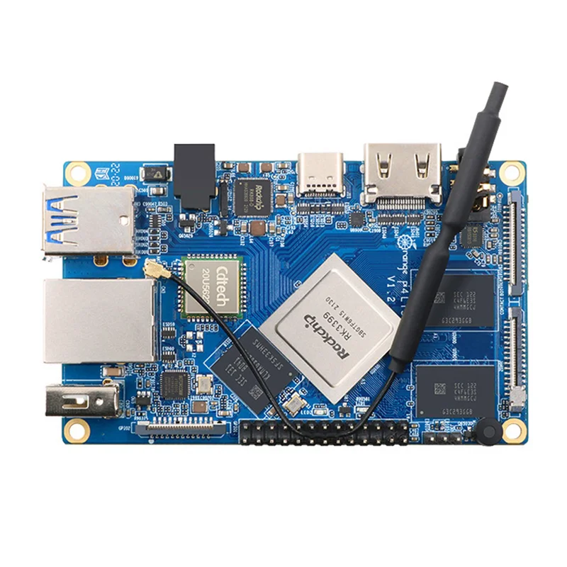 

For Orange Pi 4 LTS Development Board RK3399 Chip Motherboard 4G Memory 16G EMMC with Heat Sink+Power Adapter EU