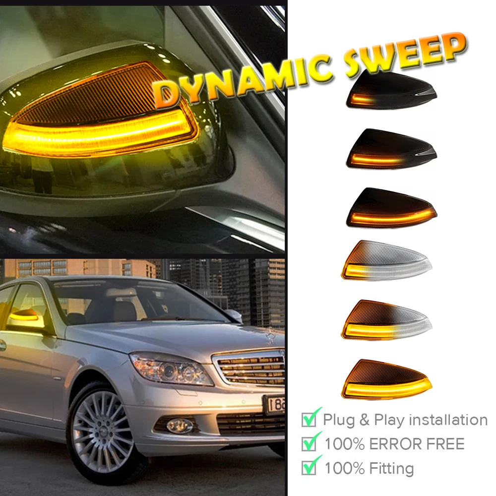 Led Side Mirror Lights For Mercedes-Benz ML280 ML300 ML320 ML350 ML420 ML450 ML550 ML63 AMG Viano W639 W204 Turn Signal Lamps images - 6