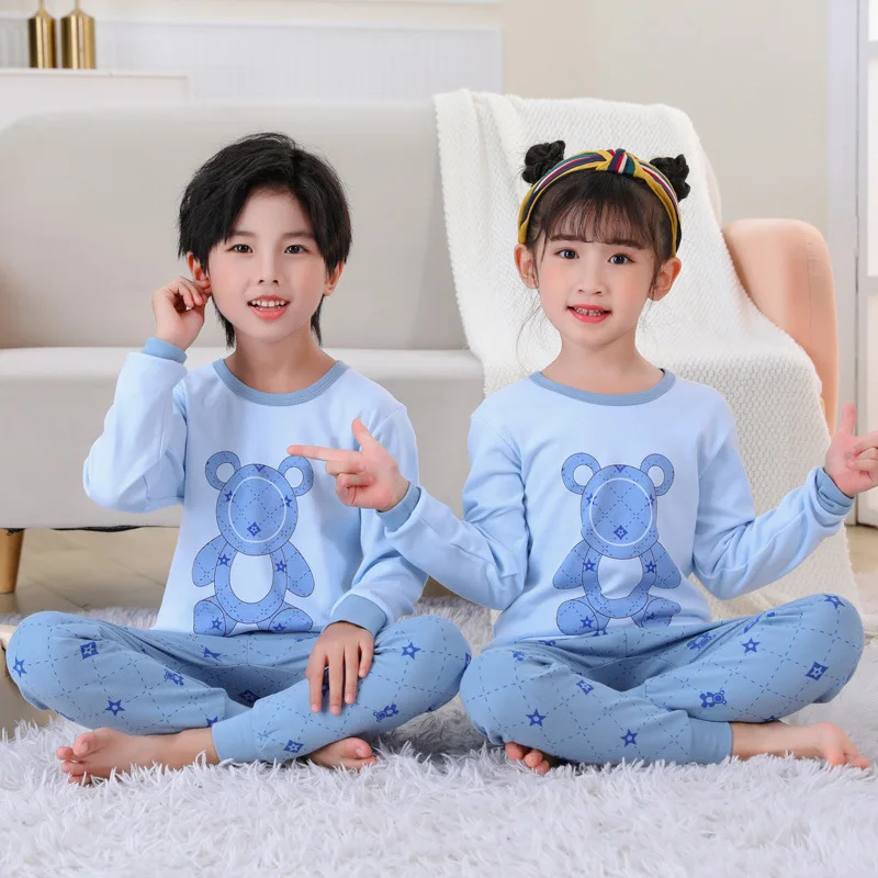 

Baby Boys Pajamas Autumn Long Sleeved Children's Clothing Sleepwear Teen Pajama Cotton Pyjamas Sets For Kids 6 8 10 12 14 Years