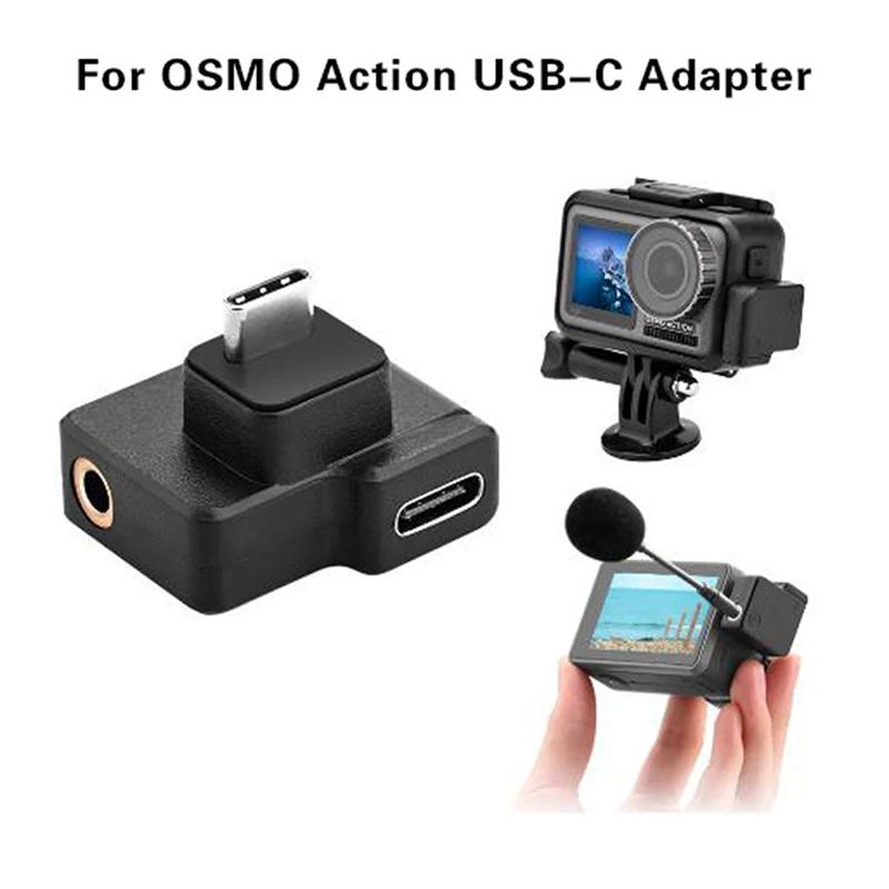 

Action Dual 3.5mm USB-C Adapter for OSMO Action Camera Enhances Sound Quality While Charging Data Transmission