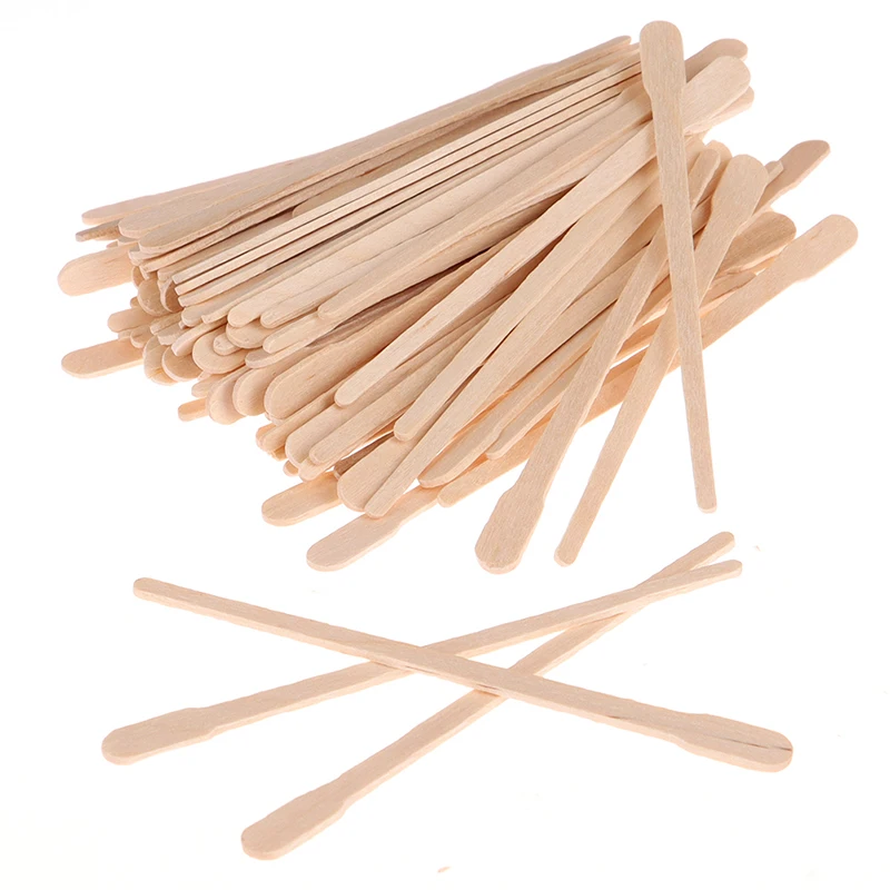 100PCS Woman Wooden Body Hair Removal Sticks Wax Waxing Disposable Beauty Toiletry Kits Wood Tongue Depressor Spatula - купить по