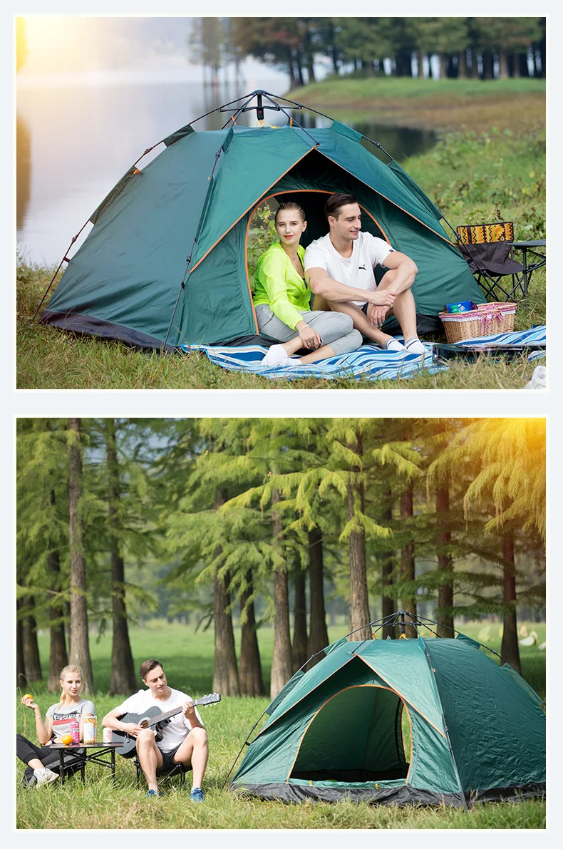 

Палатка туристическая полностью автоматическая, на 3-4 человек, утолщенная, непромокаемая, одиночная, двойная, для походов