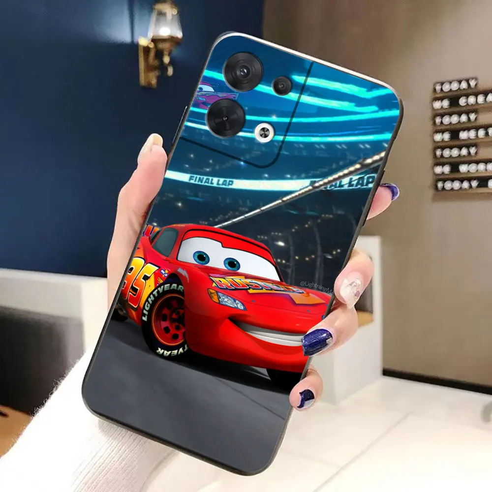 Cartoon Cars Lightning McQueen Cover Phone Case For OPPO RENO 11 11F 10 8 8T 7 7Z 6 6Z 5 4 FIND X3 LITE 4F PRO PLUS Funda