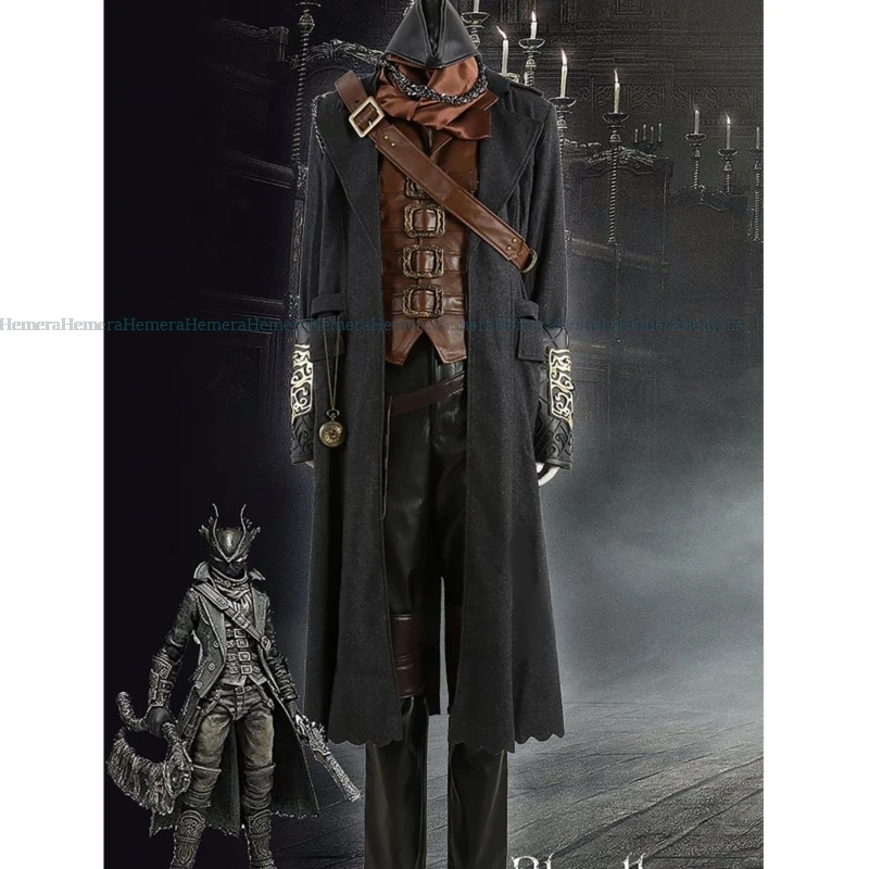 Cos аниме игры роли Gehrman Bloodborne Huntsman костюмы для косплея мужчин и женщин полный