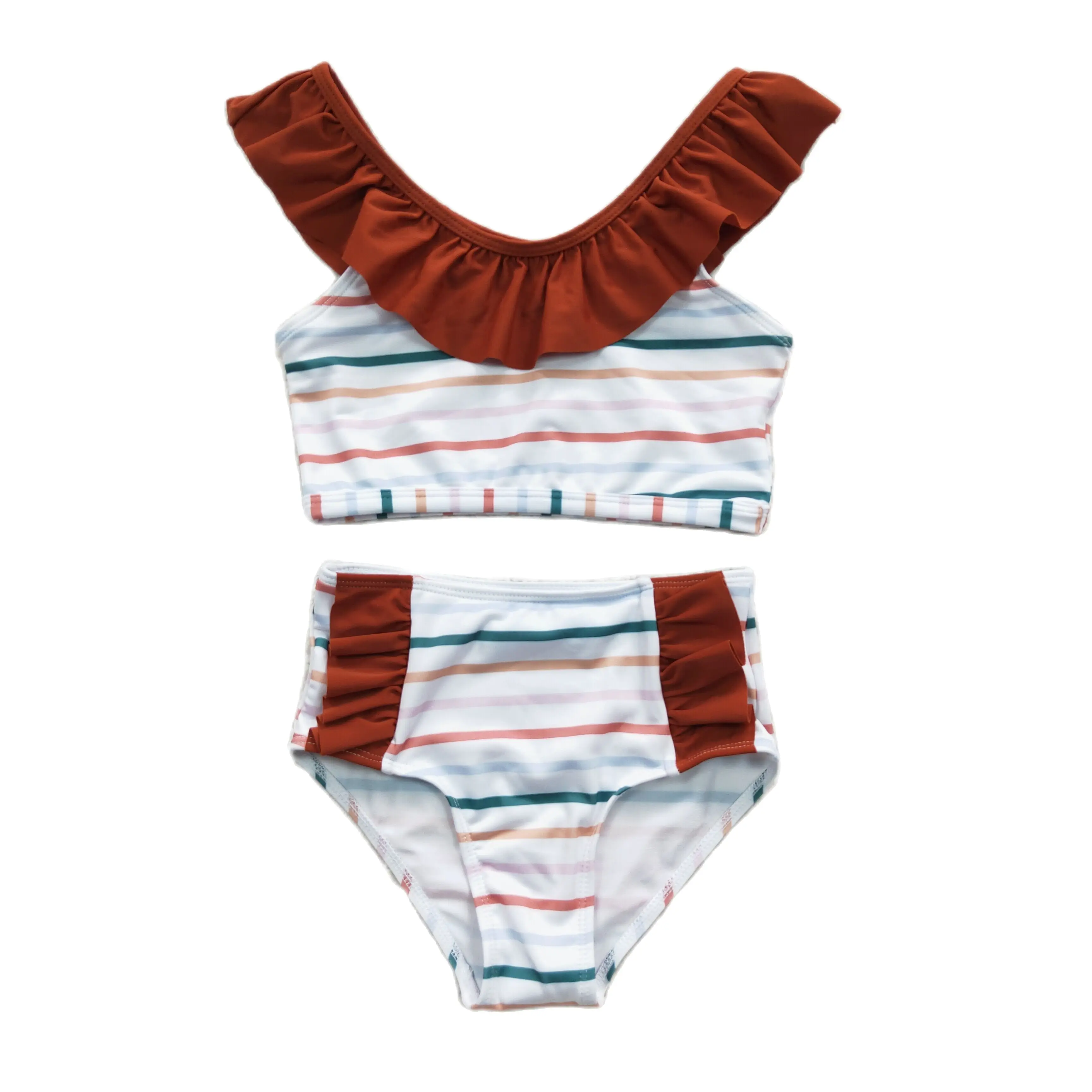 

2023 New Baby Girls Swimwear Two-Pieces Tankini Swimsuit For Newborn Infant Kids 1-14Y Bath Clothes With Brassiere Pads