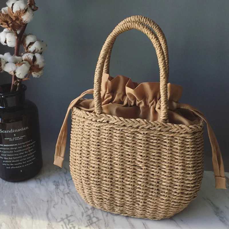 

Straw Bags for Women 2023 Summer Hand-Woven Rattan Bag Handmade Woven Purse Wicker Beach Bag Bohemia Bali Handbag bolsos mimbre