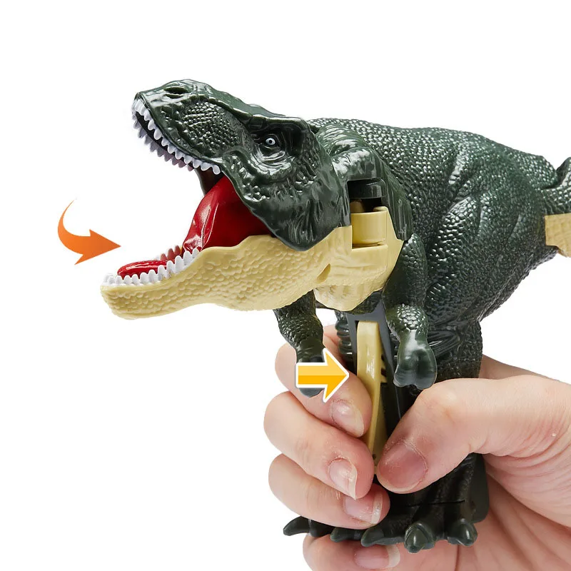 

Tik Tok Same Paragraph Dinosaur Toy Press the T. rex Model The Head and Tail Will Turn Action Figurine Statue Model Children Toy