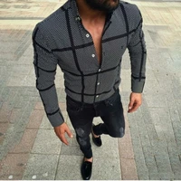 camisas de vestir informales de lujo para hombre camisa de manga larga ajustada de lujo elegante color negro oto%c3%b1o nueva