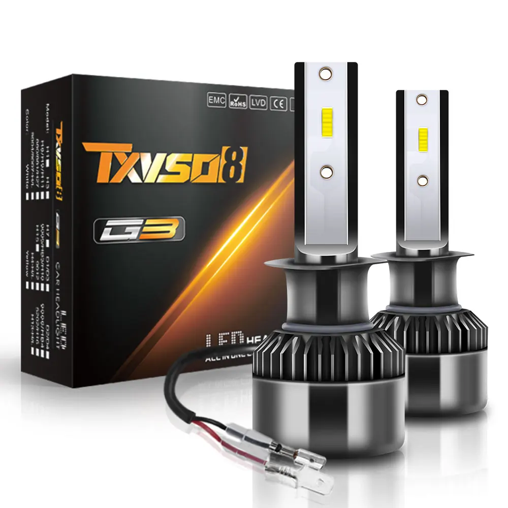 

TXVSO8 H1 H4 LED Headlight Bulbs 110W 10000LM 12V 6000K White Lights 360 Degree Diode Lamps for Automobiles Ampoule Led Voiture