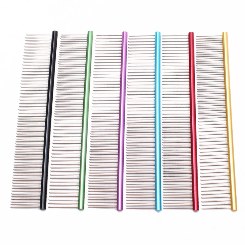 Optional Professional Dog Grooming Comb Light Aluminum Stain