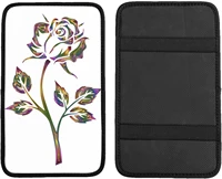 chromatic rose print auto center console pad universal fit soft comfort car armrest cover fit for most sedans suv truck car