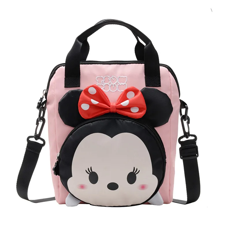 

Детский школьный портфель Disney с героями мультфильмов Минни Микки, сумка через плечо для мальчиков и девочек, модная сумка с бантом