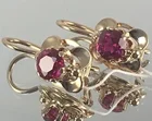 Изысканные серьги из 18-каратного желтого золота с красным Рубином, женские свадебные украшения, роскошные серьги с кристаллами для женщин, висячие серьги с цветком