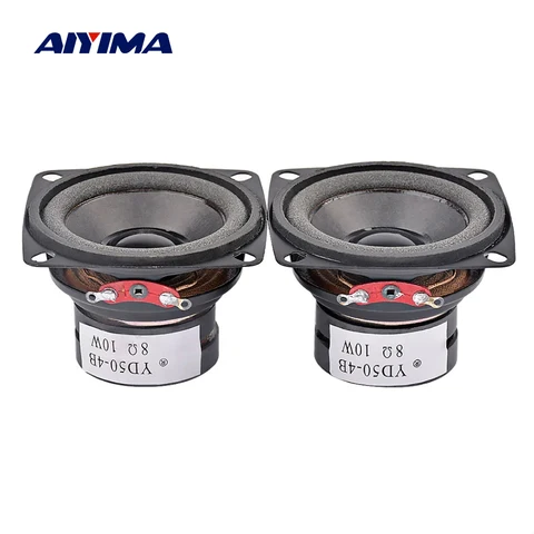 Aiyima 2pcs mini alto -falantes portáteis de áudio 8 ohm 10w Full Range multimídia DIY para o sistema de som de home theater