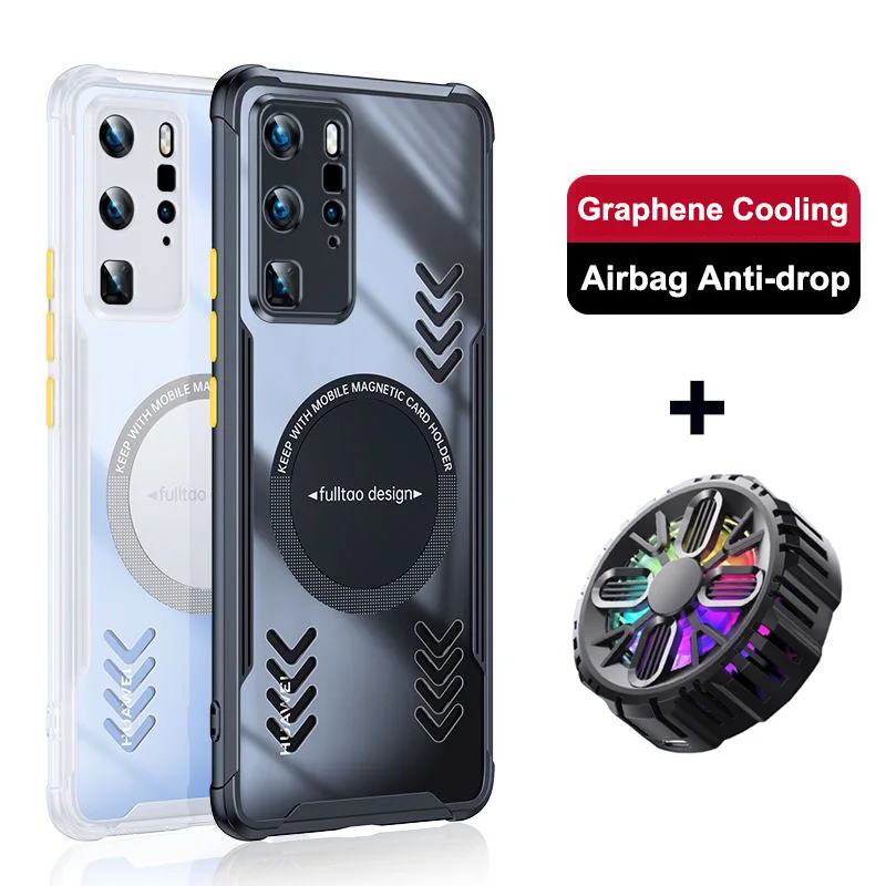 

For Huawei P40 Pro Case P50 Pro Airbag Shockproof Cover For Huawei P30 Pro P20 Aluminum Alloy Heat Dissipation Graphene Cases