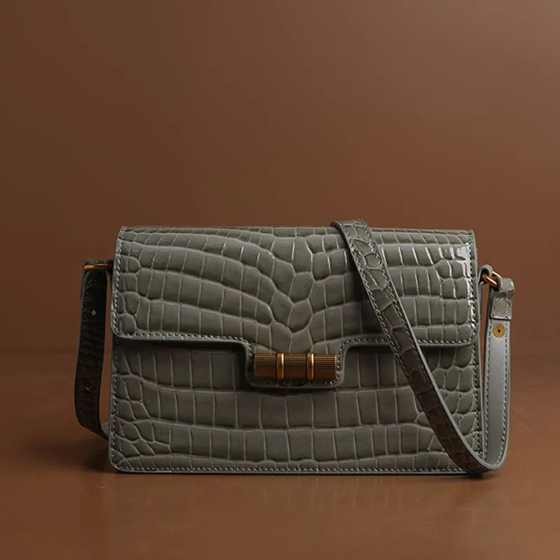 Новая женская кожаная сумка с крокодиловым узором модная и универсальная