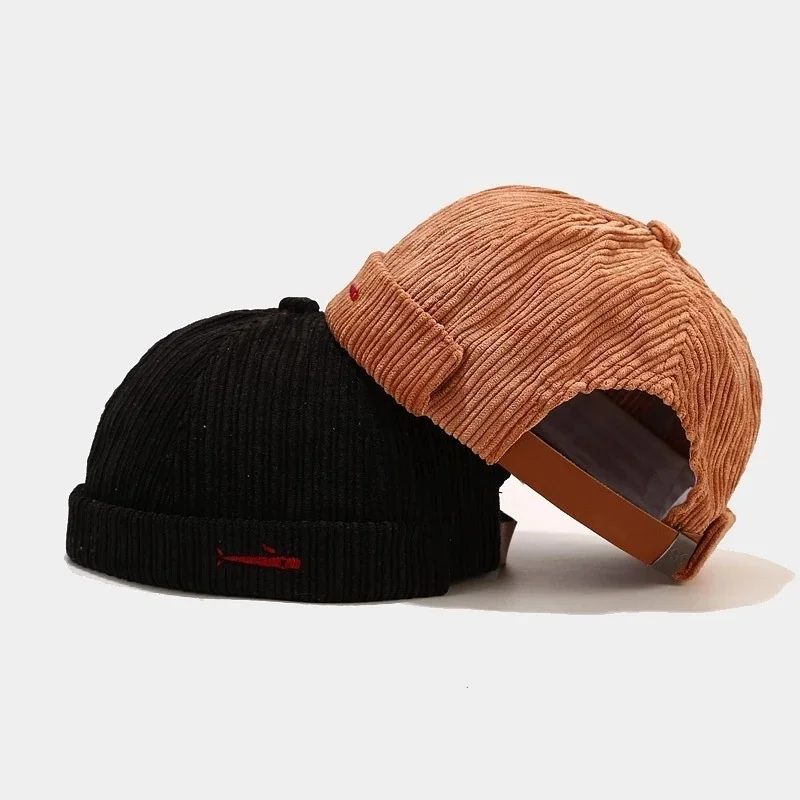 

Retro Corduroy Landlord Hat Beanie Hat Men's Women's Spring and Autumn Street Hip-hop Toque Caps