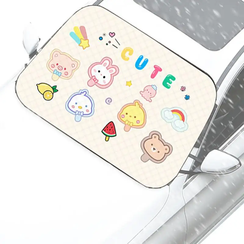 

Windshield Cover For Snow Cartoon Automotive Windshield Snow Covers Thermal Insulation 56.3x36.2in Heat-resistant Frost