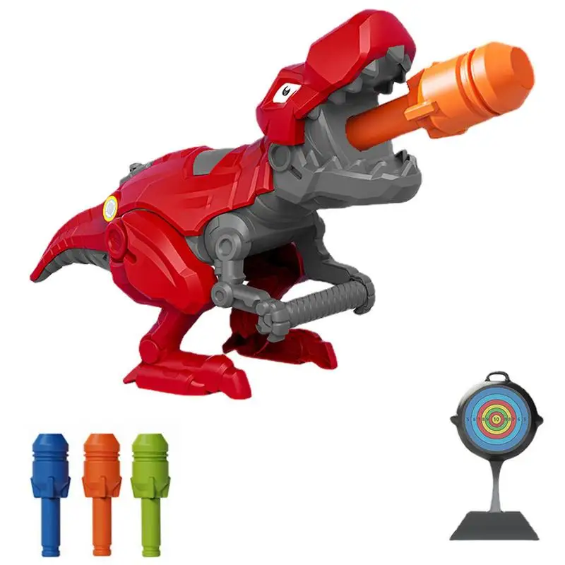 

Kid Dinosaur Games Shooter Shooting Dart Set Children's Bullet Dart Shooting Toy Shooters For Boys With 3 Dinosaur Shooters