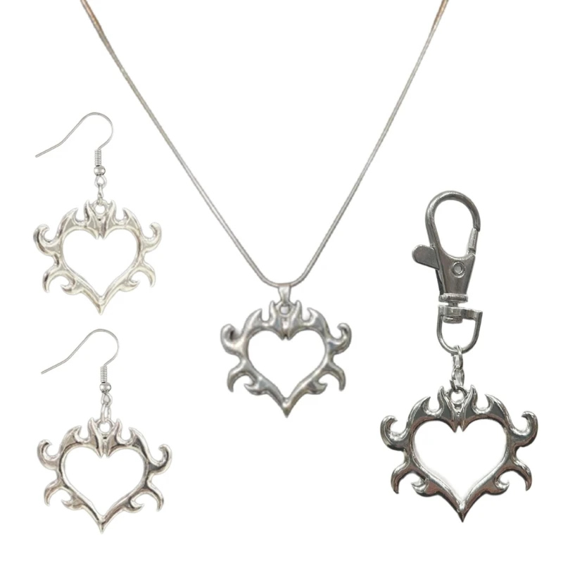 YQ модное ожерелье с подвеской Пламя любви/серьги/брелок унисекс вечерние