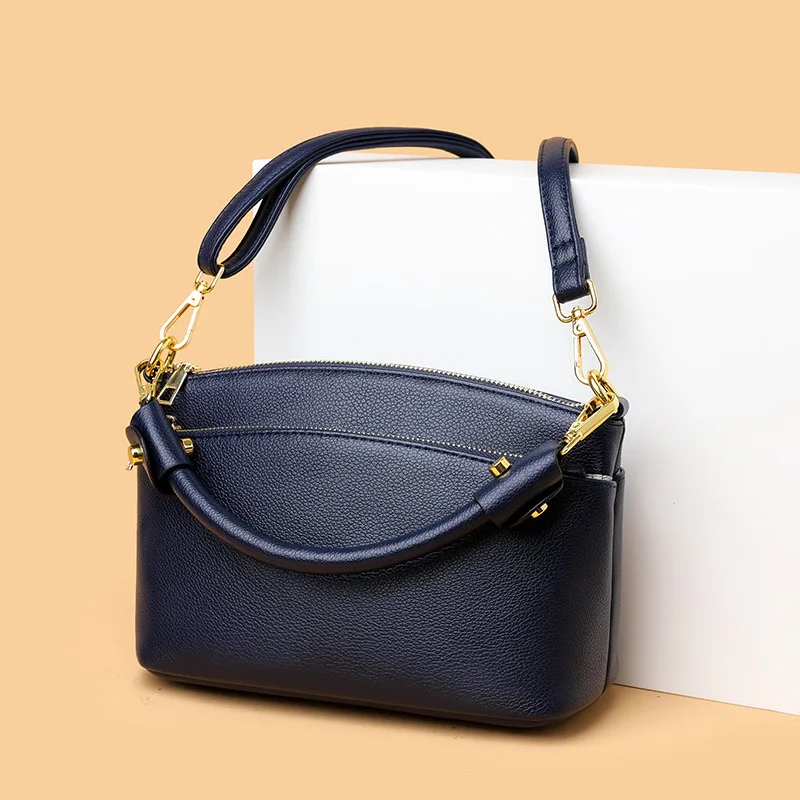 

Luxury Designer Crossbody Bag for Women 2023 Brand 3 Layers Handbag Purse Female Genuine High Quality Leather Shoulder Totes Sac