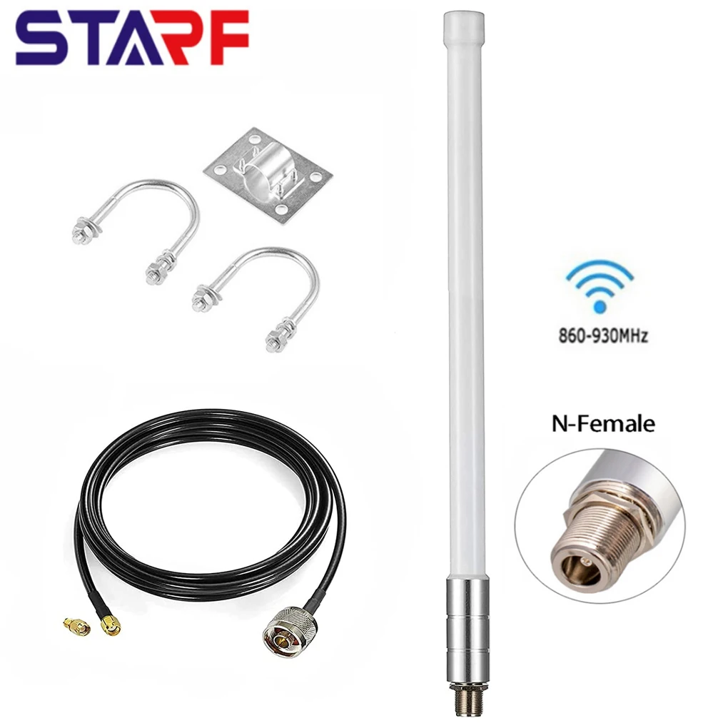 

10dBi 868 МГц настроенная LoRa Helium Omni Стекловолоконная антенна N Женская антенна KSR200 коаксиальный кабель для Bobcat Miner 300