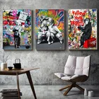 Постер на холсте с изображением уличных граффити, поцелуев Эдисона, абстрактная картина маслом для украшения гостиной