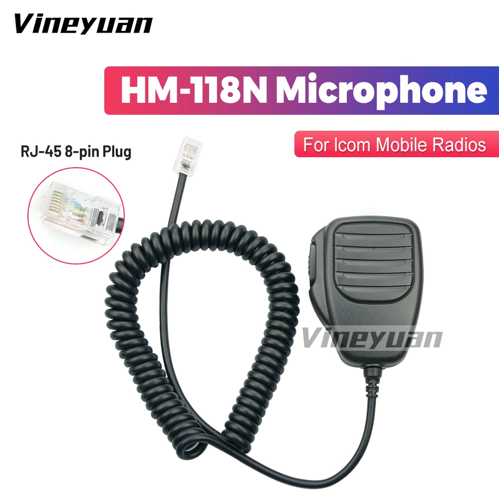 8 Pin Microphone Speaker HM-118N for ICOM Radios IC-2100H IC-2200 IC-F2721D IC-F2721 IC-F2821D IC-F2821 IC-7000 Car Mobile Radio
