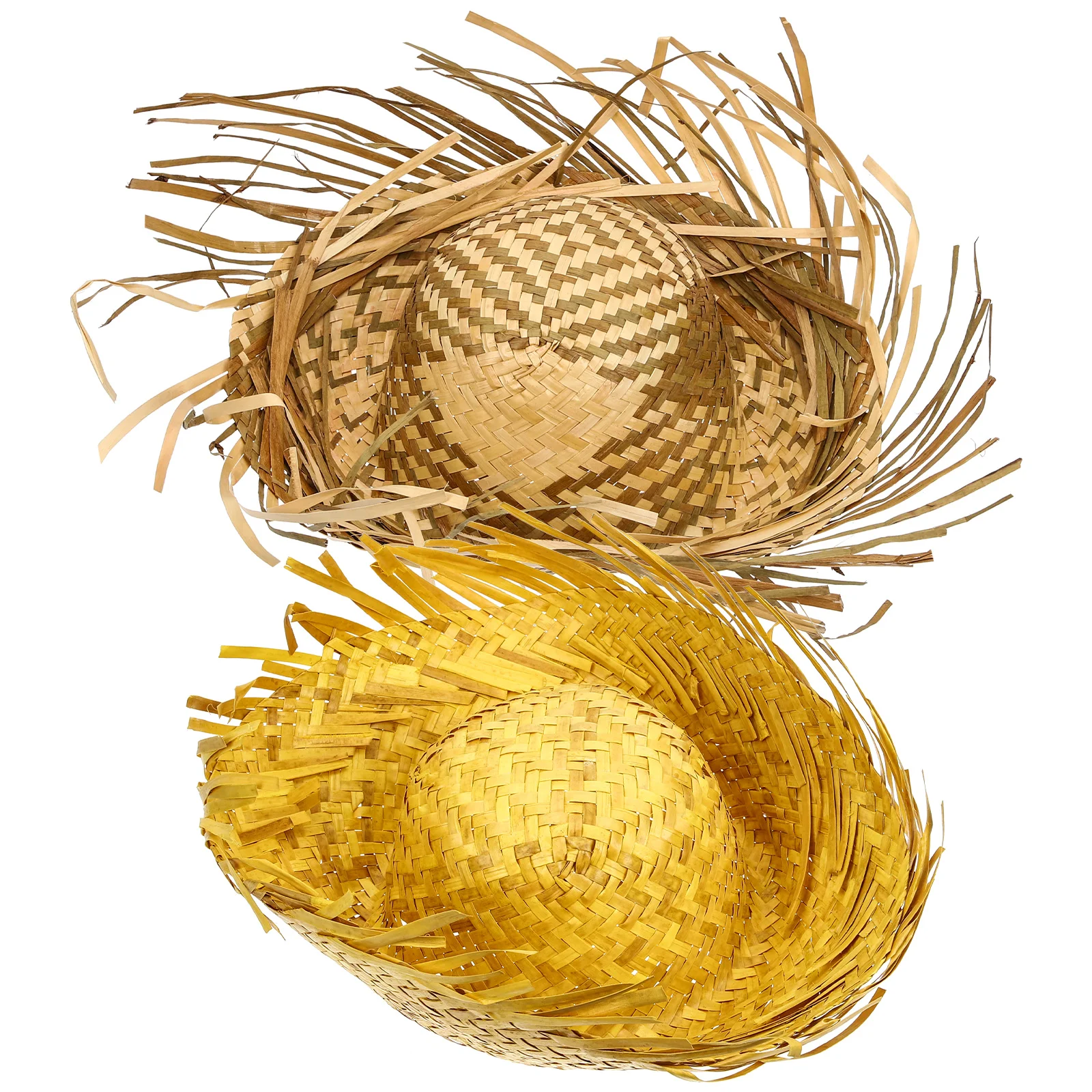 

2pcs Outdoor Hats Summer Beach Protective Hats Straw Hats Beach Hats