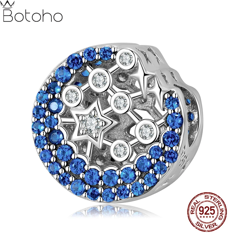 

Голубая луна, обнимает, сияющие звезды, круглая форма, Очаровательное украшение с кубическим цирконием для женщин, изящное украшение