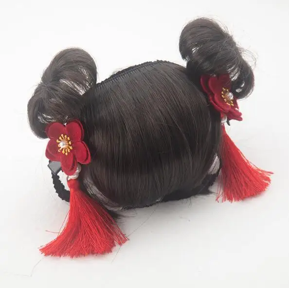 

Hanfu Wig Girls Cosplay Chinese Ancient Children's Hair Ne Zha Dance