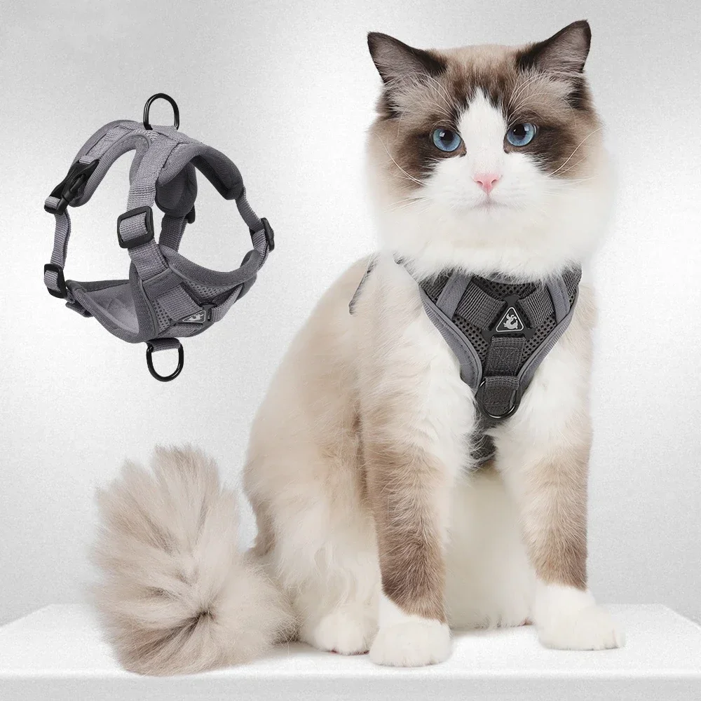 

Светоотражающая шлейка для кошек, воздухопроницаемая поводок для прогулок и отдыха на открытом воздухе, легкое управление