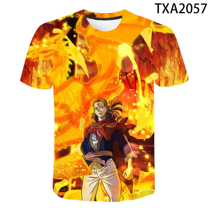 

New Summer Black Clover Printed 3D T-shirt Men Women Children Summer Cool Tee Tops Male Streetwear Cool T Shirt Boy girl Kids