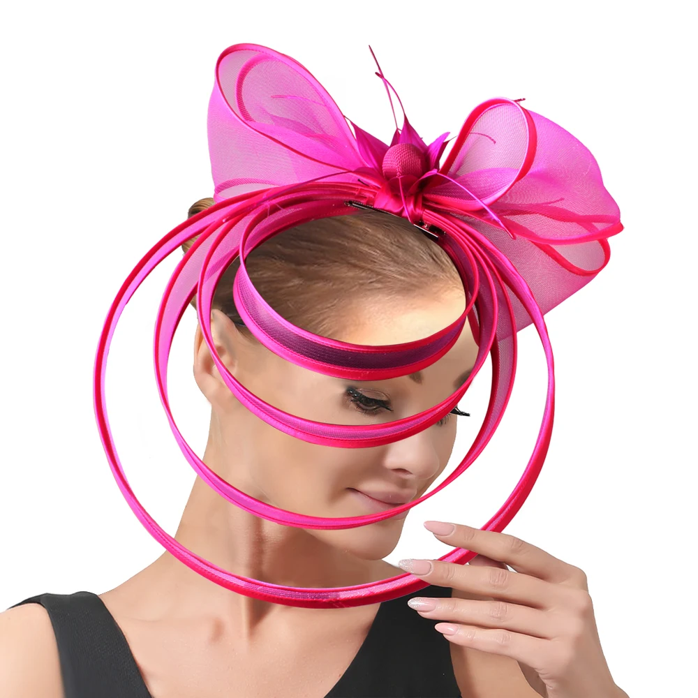 Большие дерби коктейльные красные шляпы-волшебники новая мода свадебные шапки