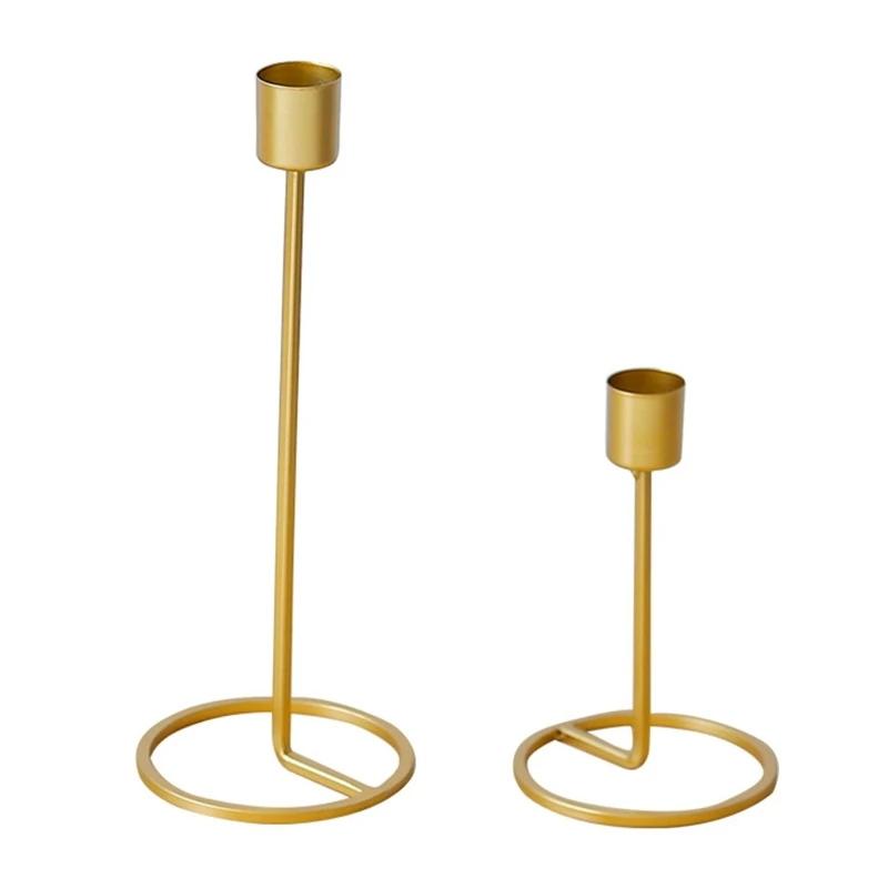 Nordic Wrough Iron Gold Candle Holder Candlelight Dinner Candlestick Stands for Home Wedding Party Table Decoration