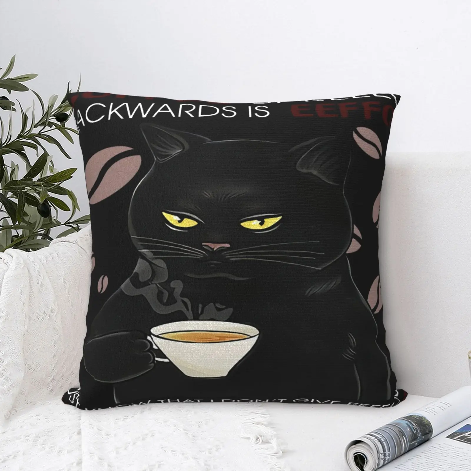 

Кофейные расшитые наволочки с кошачьей подушкой, наволочка, Современная подушка, наволочка, Декоративная Гостиная для дивана, кавайная под...